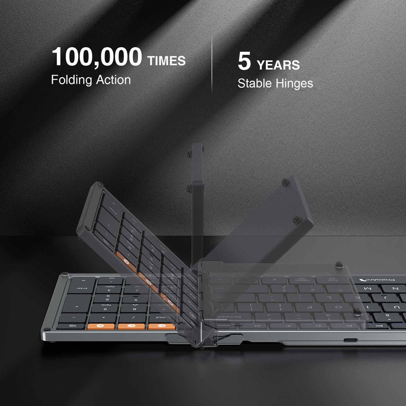 ProtoArc XK01 Foldable Full-Size Bluetooth Keyboard (Space Grey)