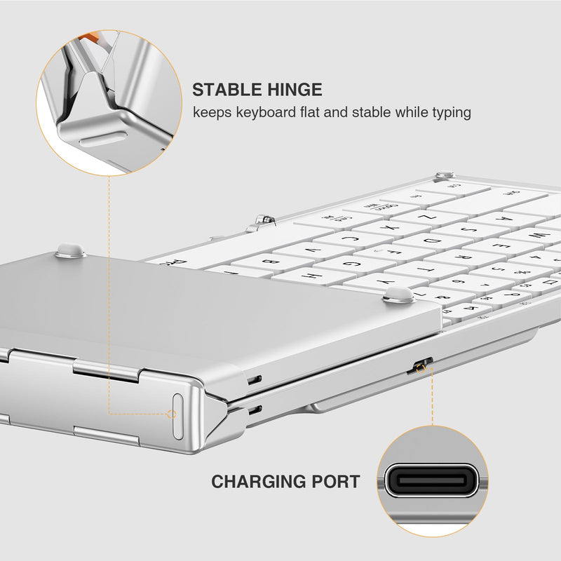 ProtoArc XK01 Foldable Full-Size Bluetooth Keyboard (White) (CP012684)
