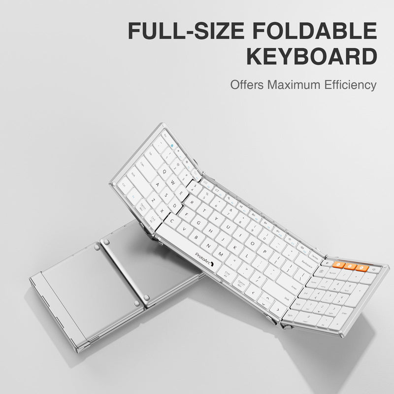 ProtoArc XK01 Foldable Full-Size Bluetooth Keyboard (White) (CP012684)