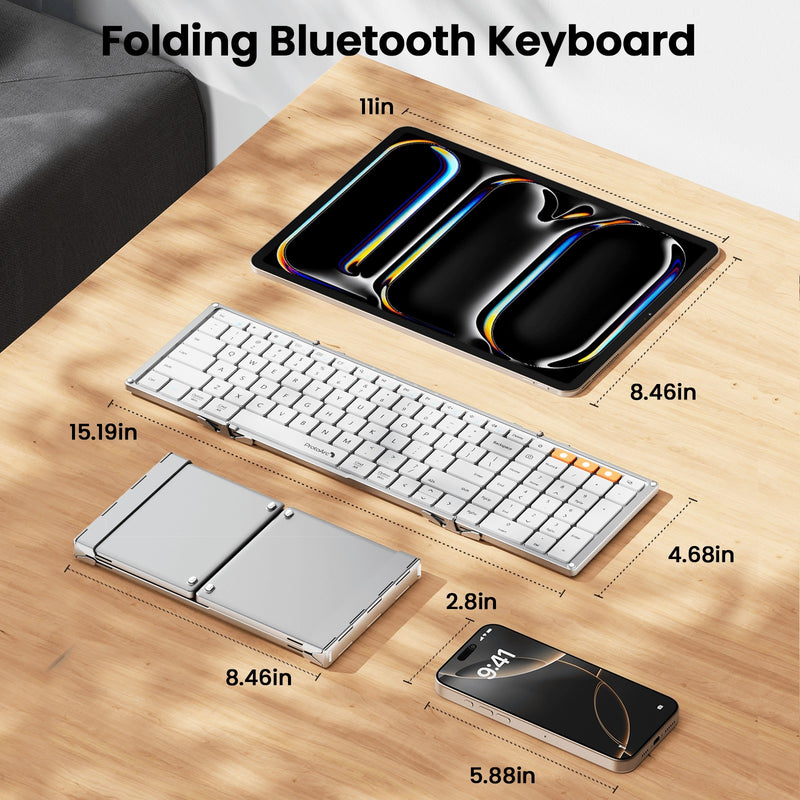 ProtoArc XK01 Foldable Full-Size Bluetooth Keyboard (White) (CP012684)
