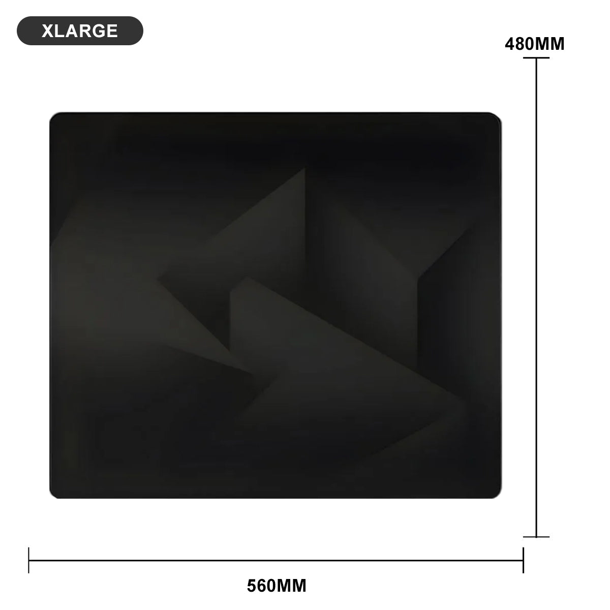 GLSSWRKS Polarity Series Glass Mousepad (Large, XLarge) (Black)