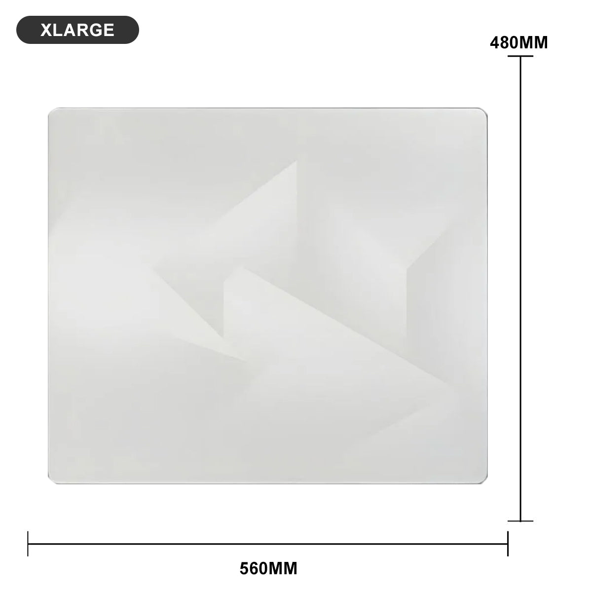GLSSWRKS Polarity Series Glass Mousepad (Large, XLarge) (White)