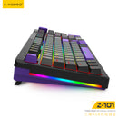 E-Yooso Z-101 RGB 101 Keys Tri-Mode Hot-Swappable Mechanical Keyboard Grey/Black/Purple