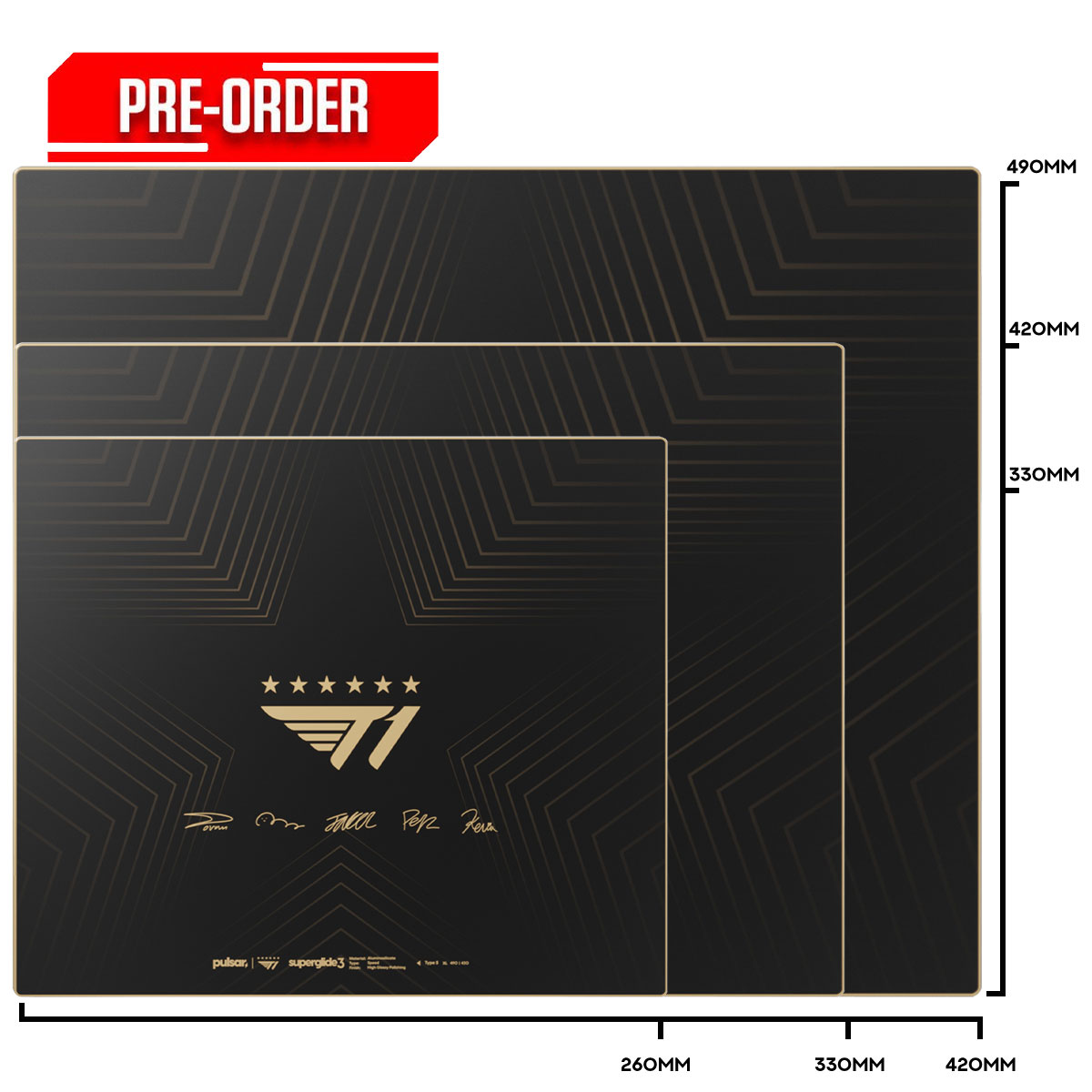 Pulsar Superglide3 Glass Mouse Pad T1 Edition Golden Ascent
