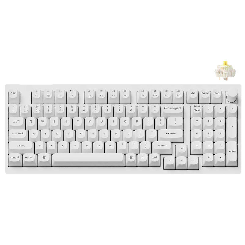 Keychron V5 Max Knob Version RGB Backlight Hot-Swappable 96% Wireless Mechanical Keyboard - White
