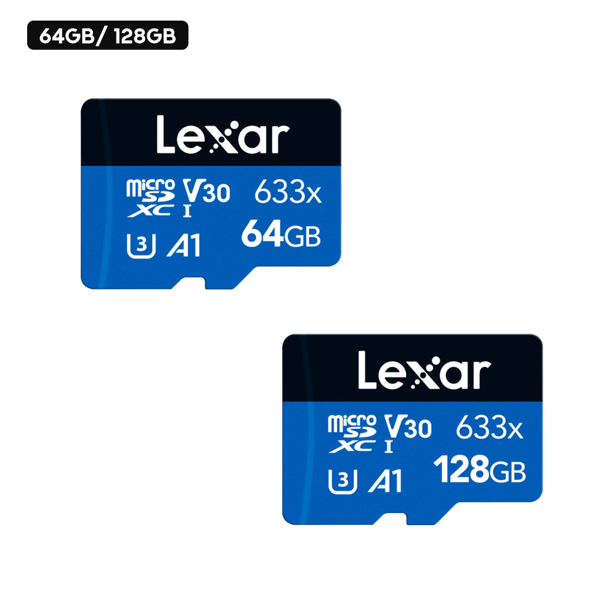 Lexar High-Performance 633x microSDXC UHS-I C10 U3 V30 A1 100MB/s Read Memory Card BLUE Series