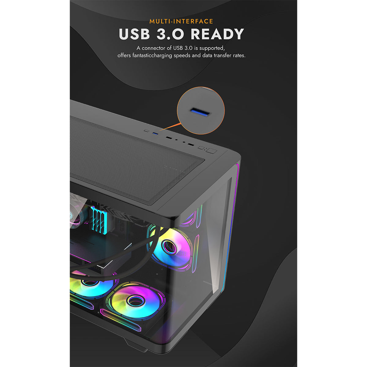 Darkflash L285M Luxury M-ATX PG Gase Curved Glass Panel PC Case (Black, White)