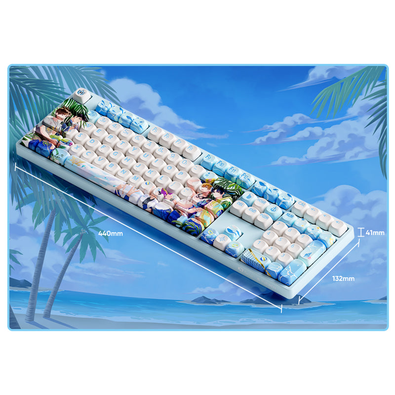 Akko Team Blue Rain 5108B Plus Multi-Mode RGB Hot-Swappable Mechanical Keyboard (Akko V3 Piano Pro Switch)