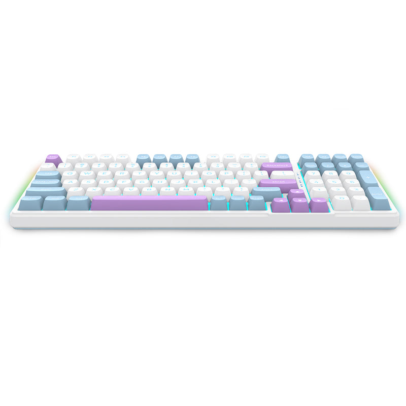 E-Yooso Z-99 RGB 99-Keys Tri-Mode Mechanical Keyboard White/Blue/Purple (Silverwood Switch)