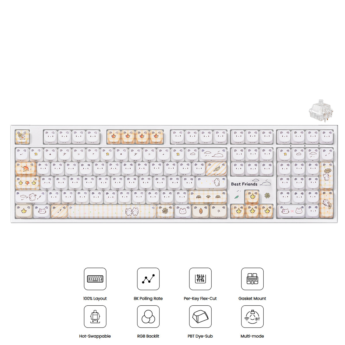 Akko Shiny Kitten 5108 V5 RGB Mechanical Keyboard (Yellow)