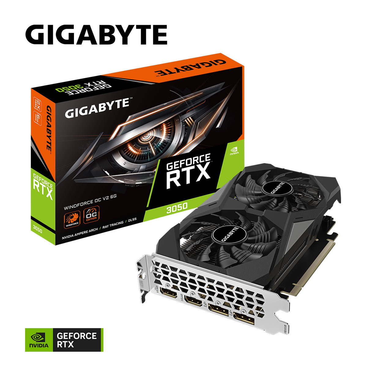 Gigabyte GeForce RTX 3050 Windforce V2 6GB GDDR6 Graphics Card