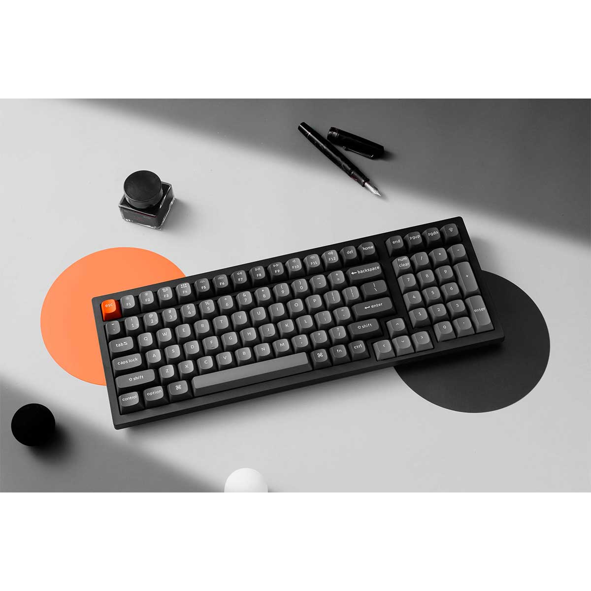 Keychron K4 Max QMK Fully Assembled White Backlight 96% Wireless Mechanical Keyboard - Black (Super Red Switch, Super Brown Switch) (K4M-A1, K4M-A3)