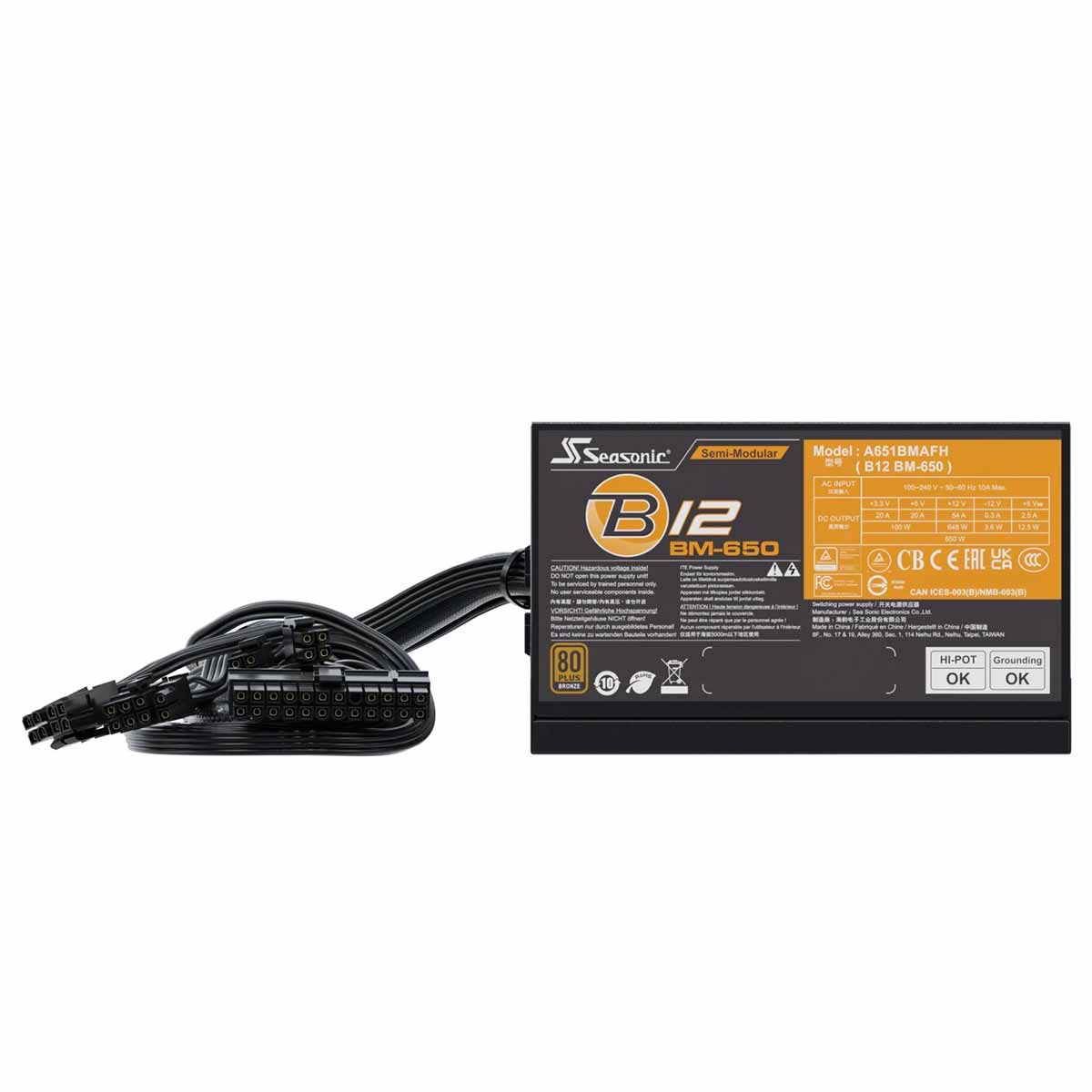 Seasonic B12 BM-650 650W 80+ Bronze Semi-Modular Power Supply