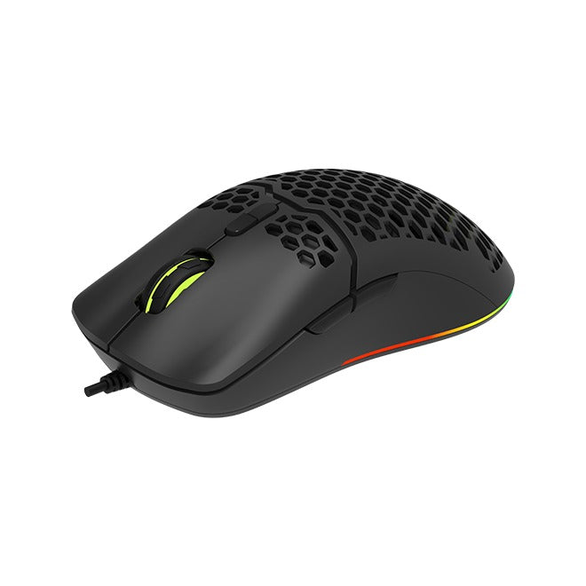 Delux M700A A725 RGB Honeycomb Lightweight Wired Pro Gaming Mouse (Black)