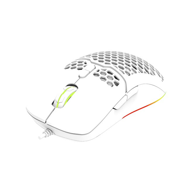 Delux M700A A825 RGB Honeycomb Lightweight Wired Pro Gaming Mouse (White)