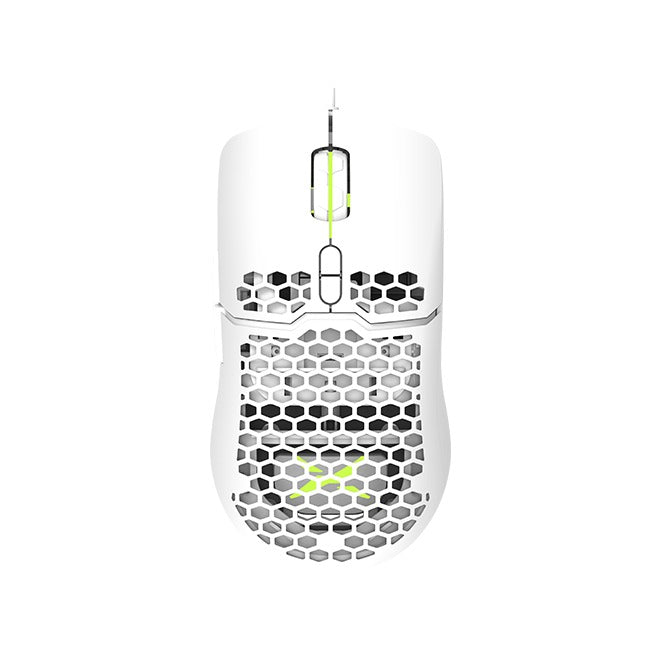 Delux M700A A825 RGB Honeycomb Lightweight Wired Pro Gaming Mouse (White)