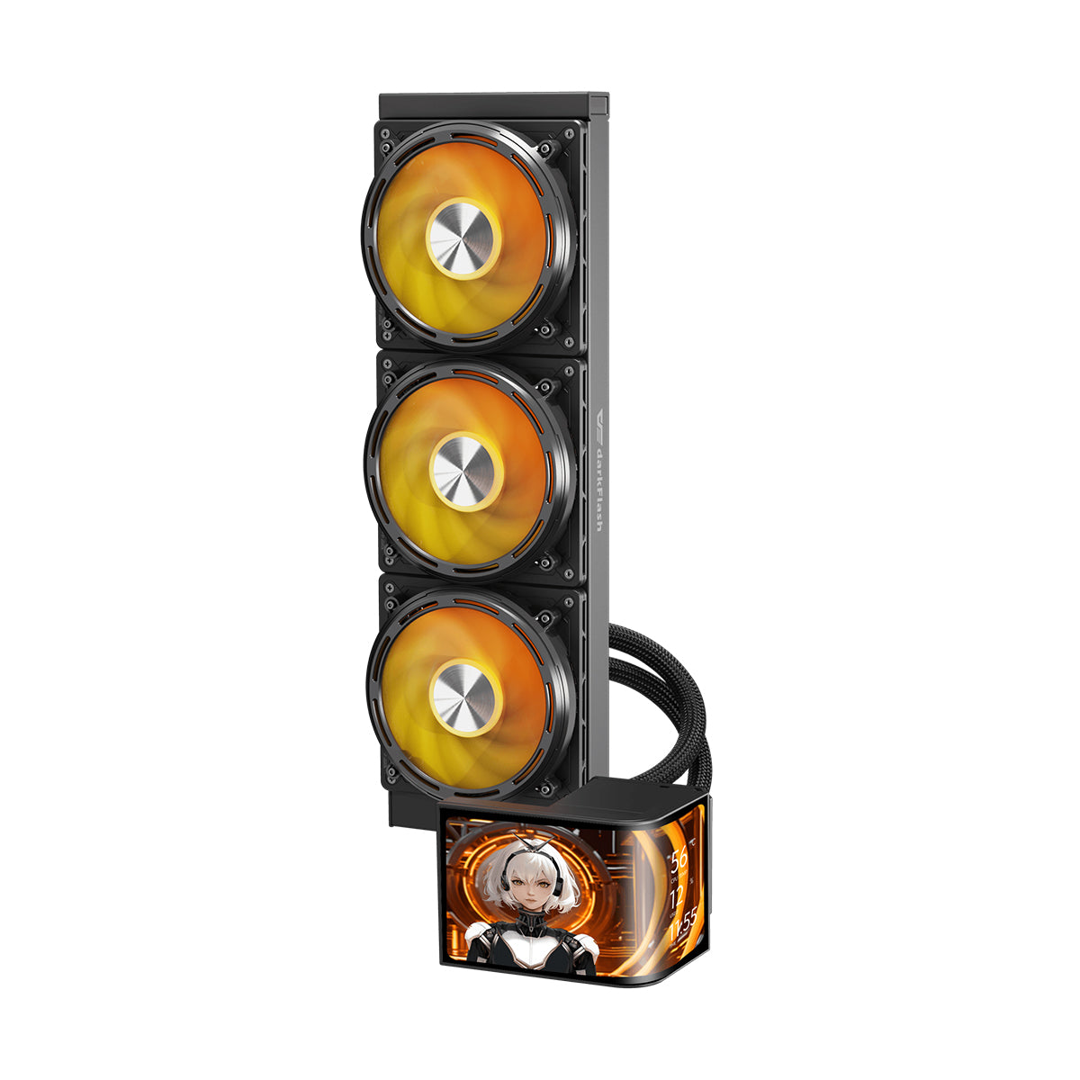 DarkFlash UV360 ARGB Curved Screen AIO 360mm Liquid CPU Cooler (Black)
