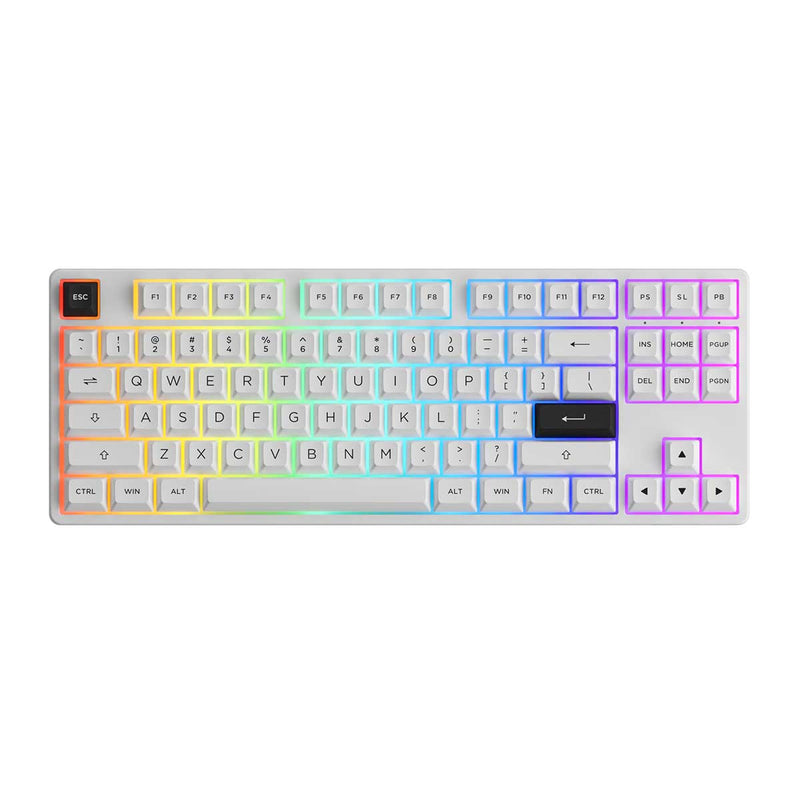 Akko 5087S VIA RGB Hot-Swappable Mechanical Keyboard Black on White (Gateron Orange-Lubed)