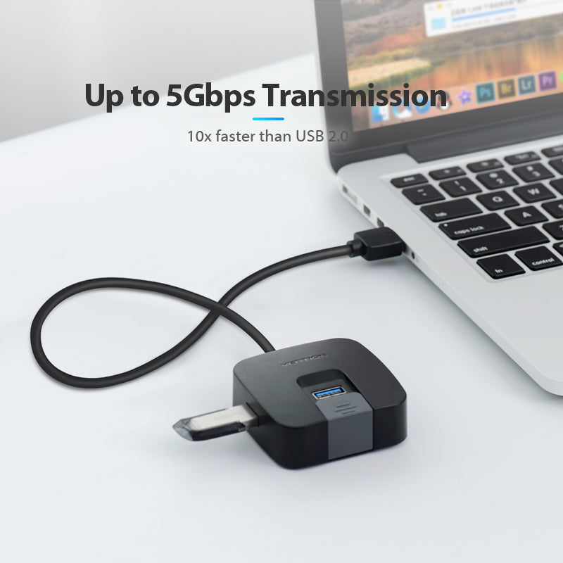 Vention Single Port USB 3.0/3-Port USB 2.0 Hub - 0.15M (CHABB)