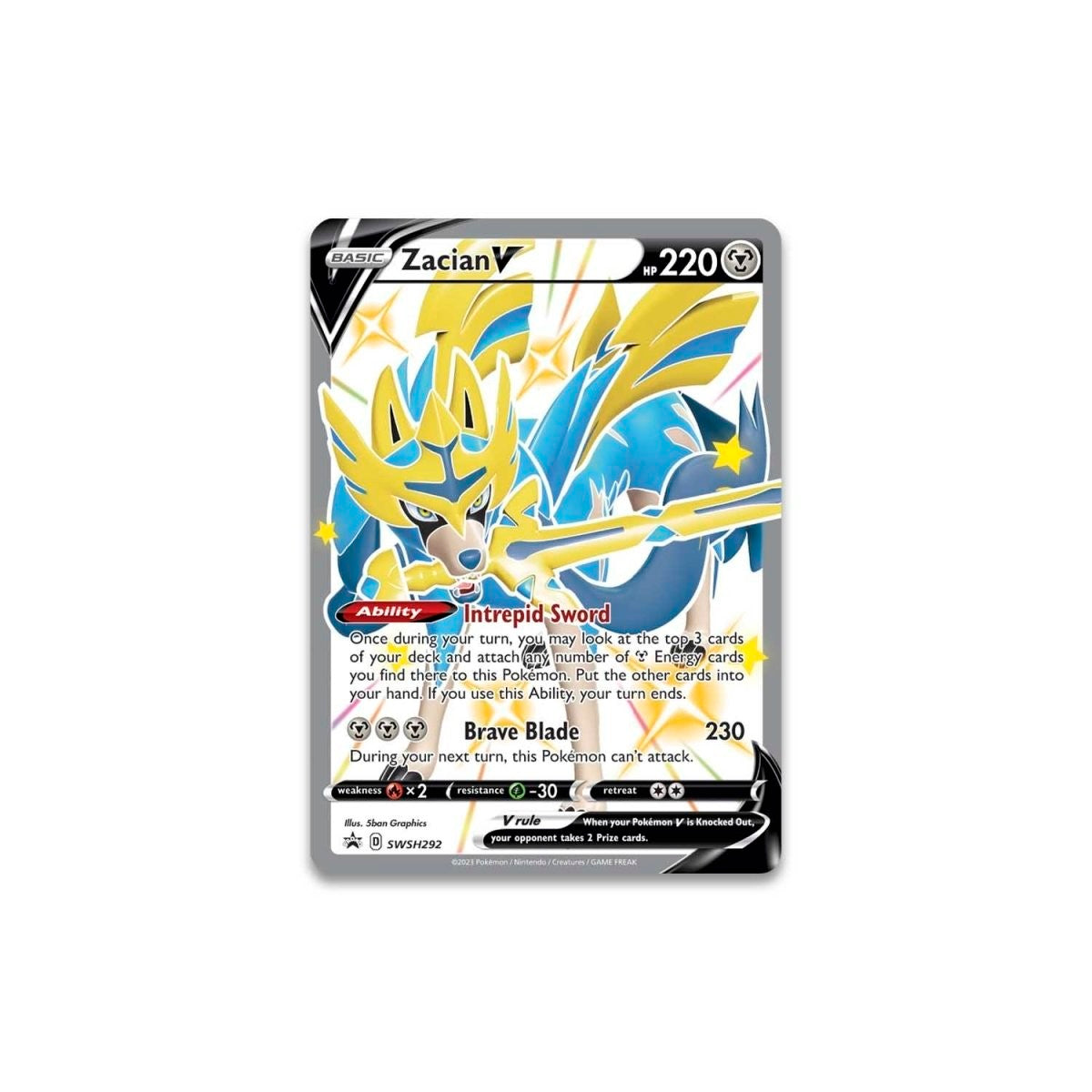 Pokemon Trading Card Game SS12.5 Sword & Shield Crown Zenith Shiny Zacian Premium Figure Collection (290-85163)