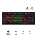 Tecware Spectre 96 RGB Tri-Mode 96-Key Gasket Mounted Mechanical Keyboard with Customizable LCD Display & Volume Knob (Black) (Candy Red 48G Linear Switch, Cocoa Brown 55G Tactile Switch)