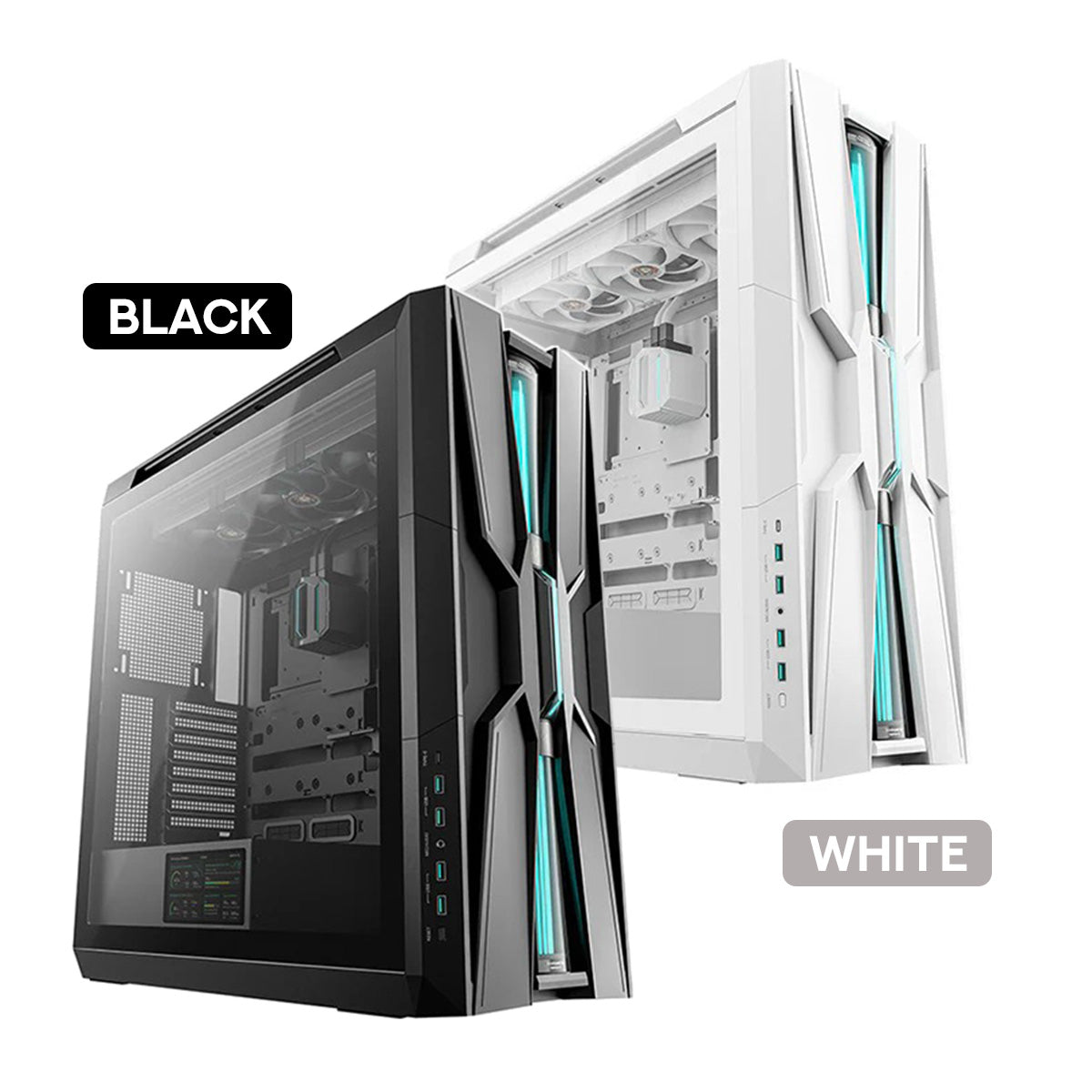 DeepCool Genome III Full-Tower Premium Case with Integrated Liquid Cooling (Black, White) (R-GENOME-BKALA3-G-3, R-GENOME-WHALA3-G-3)