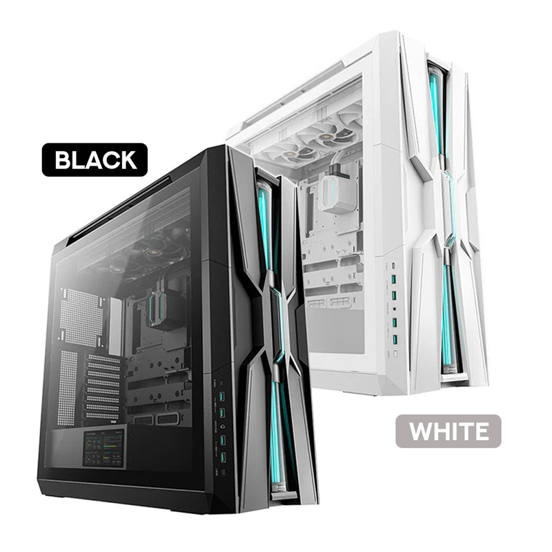 DeepCool Genome III Full-Tower Premium Case with Integrated Liquid Cooling (Black, White) (R-GENOME-BKALA3-G-3, R-GENOME-WHALA3-G-3)