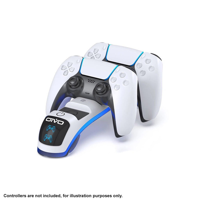 OIVO Controller Charging Station with Headset Holder for PS5 Disc & Digital Edition (White) (IV-P5252)