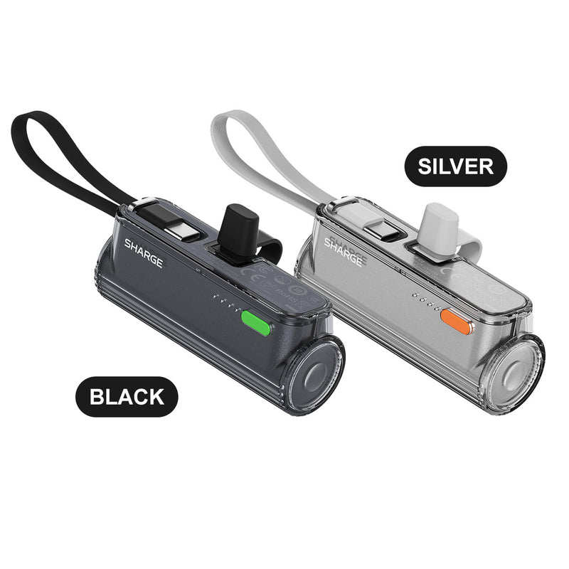 Sharge Flow Mini 2 5000mAH 22.5W Power Bank with Built-in USB-C Cable & USB-C to USB-C + USB-C to Lightning Connector | DataBlitz