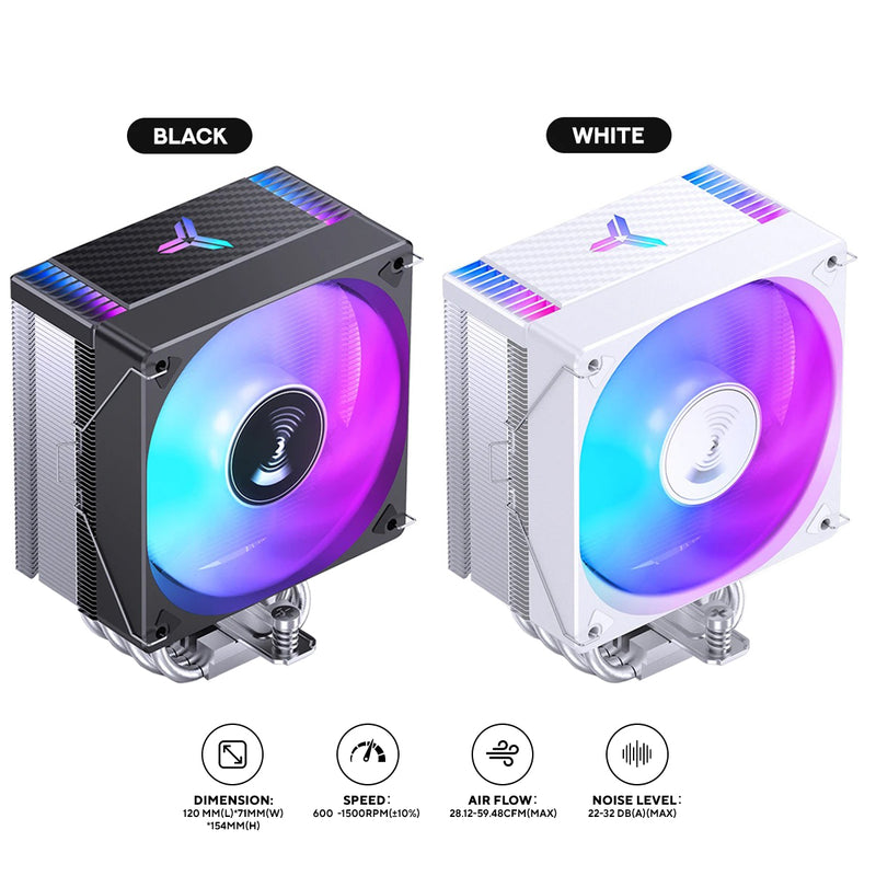 Jonsbo CR-1000 Max Silent Series 120MM Single-Tower CPU Cooler (Black, White)