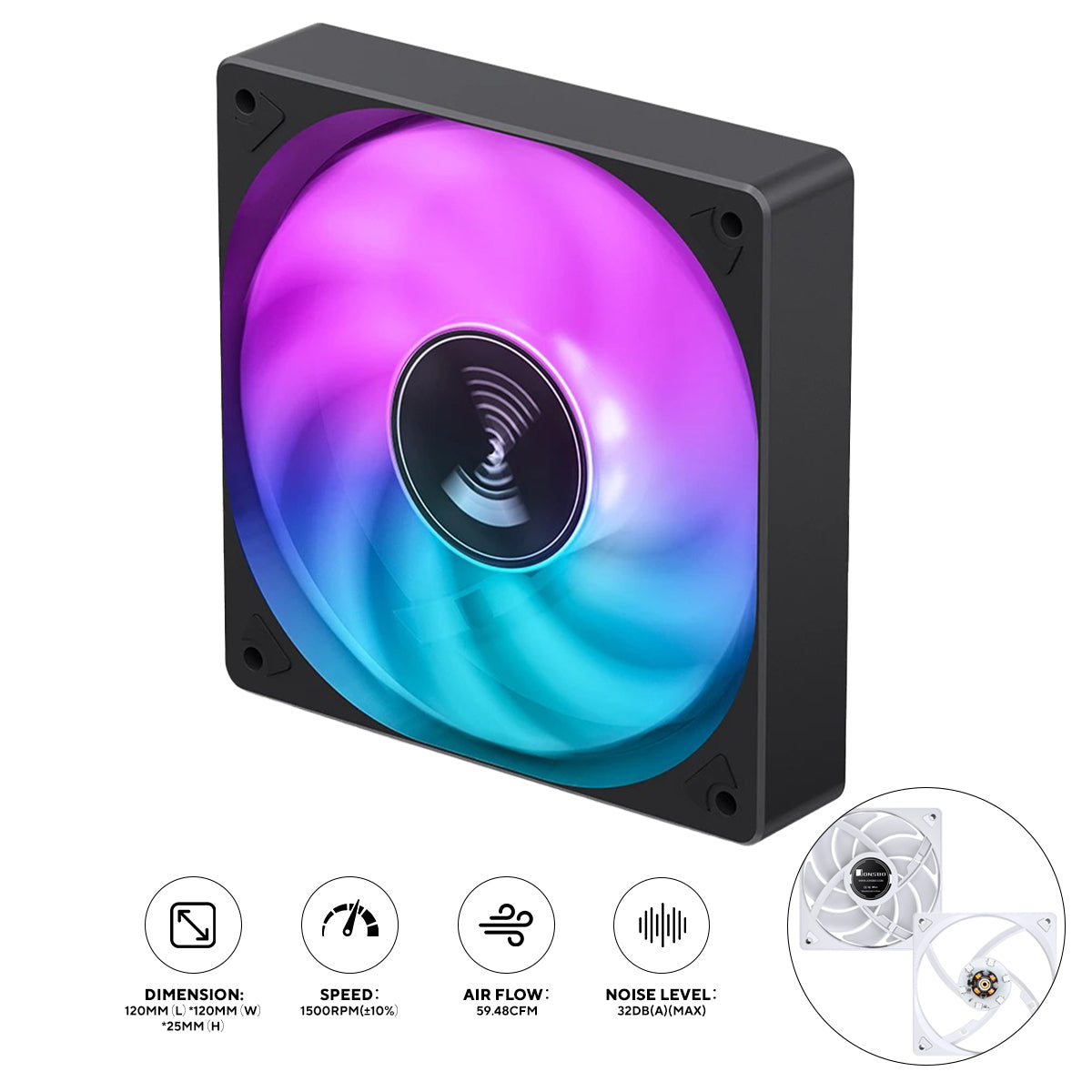 Jonsbo SL-120C 120MM Silent Series Fan (Black)