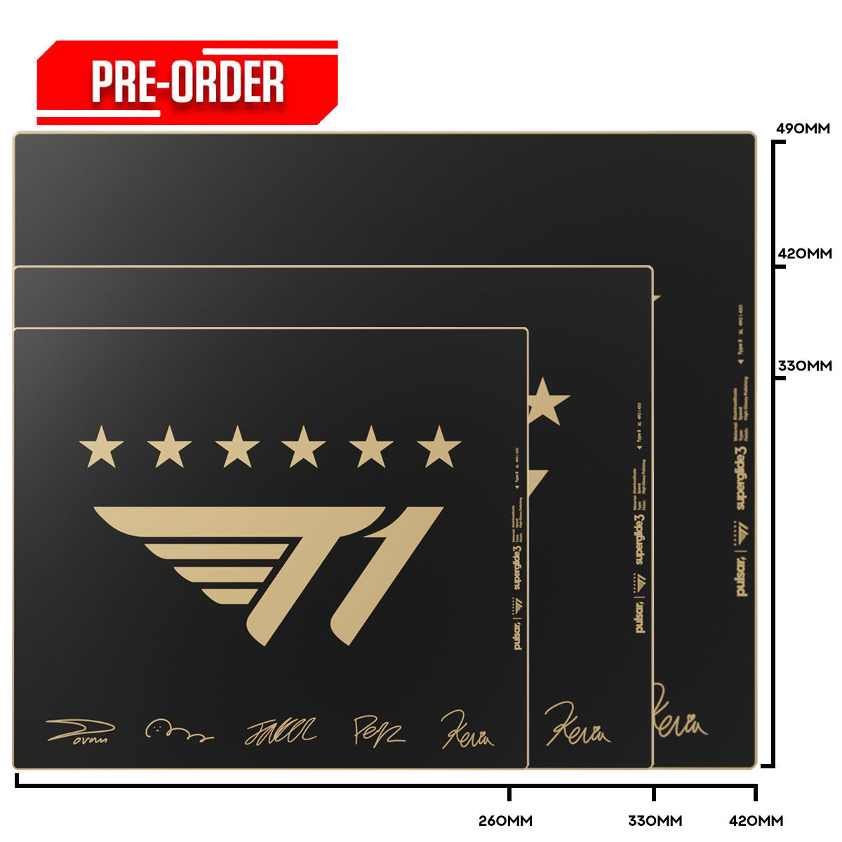 Pulsar Superglide3 Glass Mouse Pad T1 Edition Signature Gold (M, L, XL) Pre-Order Downpayment