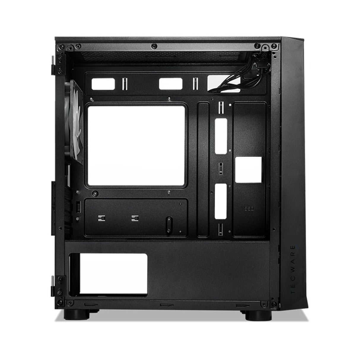 Tecware Forge M Omni Link Mesh Front /TG Side Panel High Airflow PC Case (Black, White)