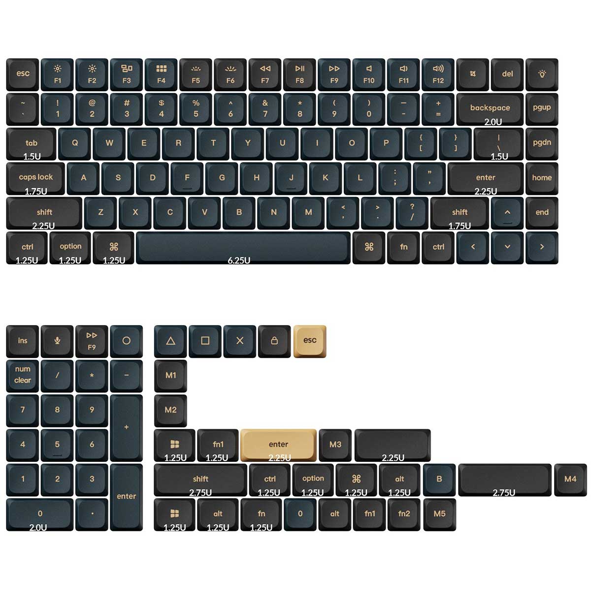 Keychron Low Profile Double Shot PBT LSA Full Set 133 Keys Keycap Set Version 2 (Knight) (PBT-58)