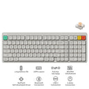 NuPhy Node100 Low-Profile Hot-Swappable Full-Size Wireless Mechanical Keyboard (Blush nano Switch) (Lunar White)