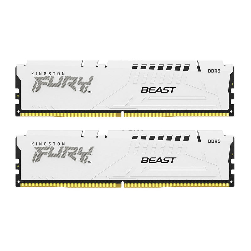 Kingston Fury Beast 32GB (2X16GB) DDR5 Expo 5200MT/S CL36 Memory (White) (KF552C36BWEK2-32)