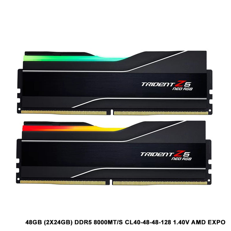 G.Skill Trident Z5 Neo RGB 48GB (2x24GB) DDR5 8000MT/s CL40-48-48-128 1.40V Amd Expo Desktop Memory (F5-8000J4048G24GX2-TZ5NR)
