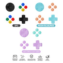 Skull & Co. D-Pad Button Cap Set for Nintendo Switch 2 (SFC, Neon Blue/Red, Light Purple/Light Green)