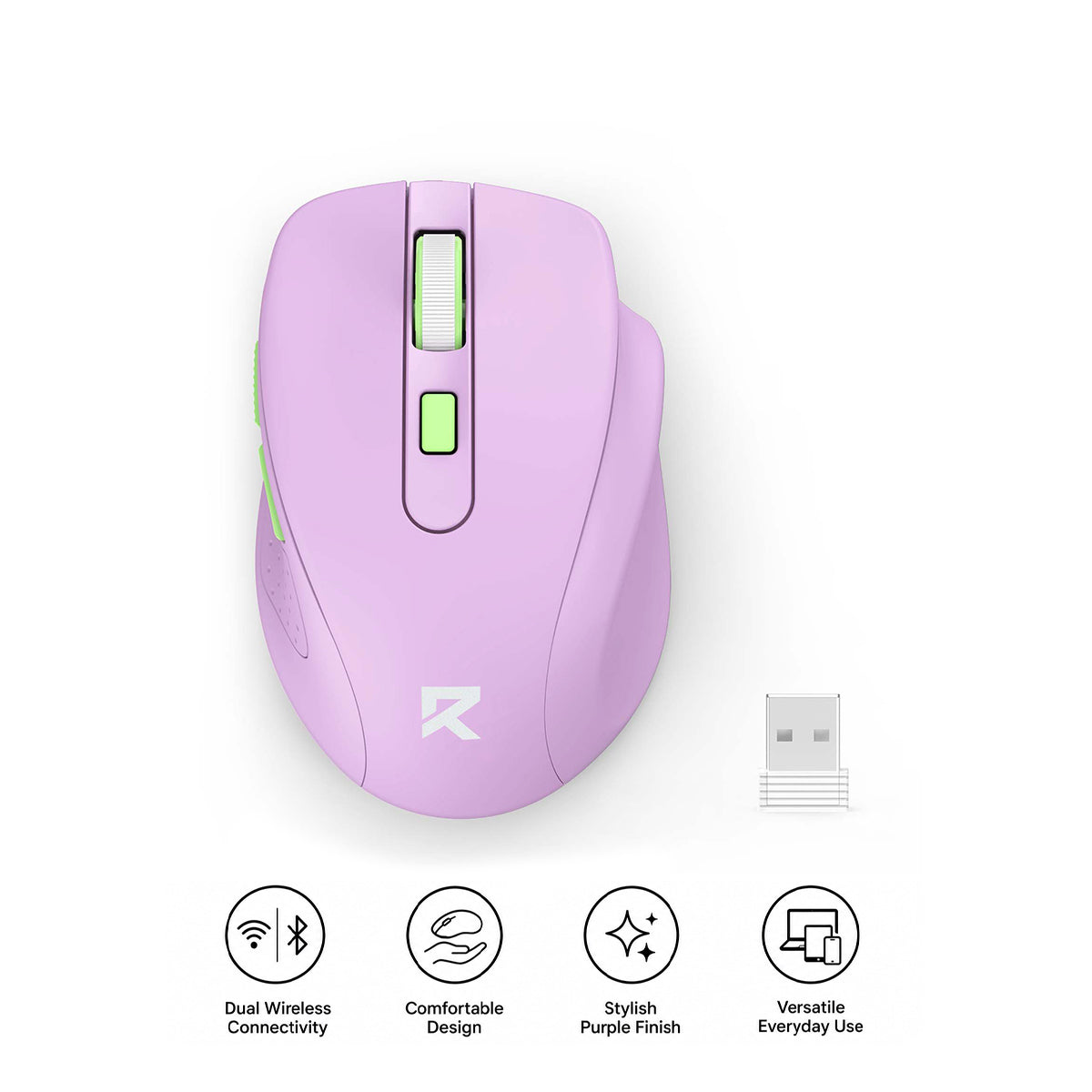 Redragon BM-4091V 2.4G & Bluetooth Wireless Mouse (Purple)