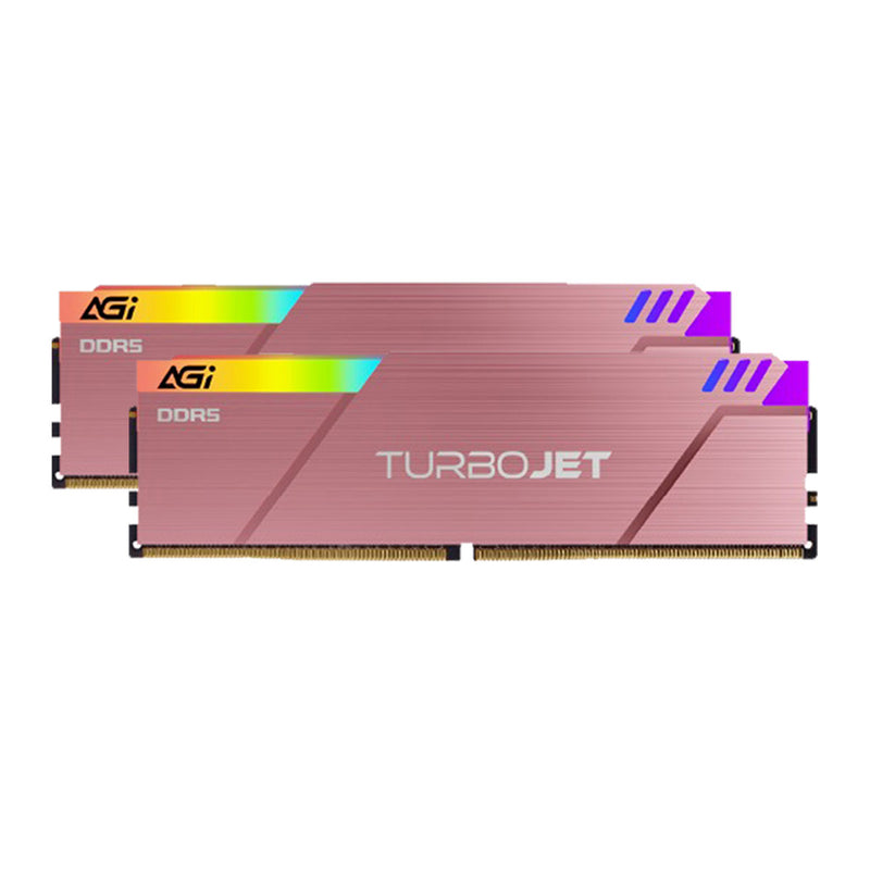 AGI TurboJet UD858 RGB 32GB (16GBx2) DDR5 6800MHz CL34 1.4V Gaming Memory Modules (Rose Gold) (AGI6JPI16UD858-DC)