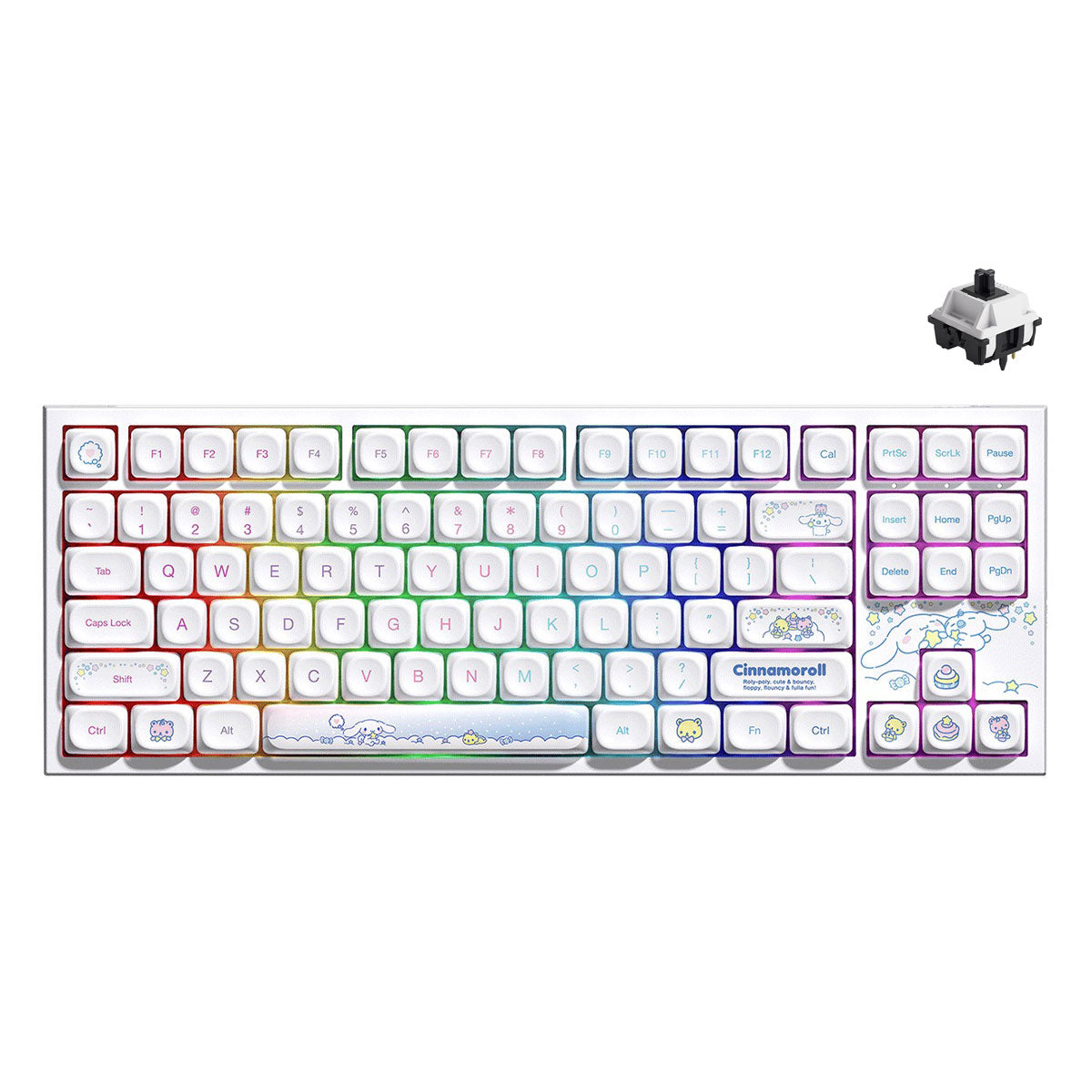 Akko Cinnamoroll 5087 V5 Multi-Mode RGB Hot-Swappable Mechanical Keyboard (Akko V3 Piano Pro Switch)