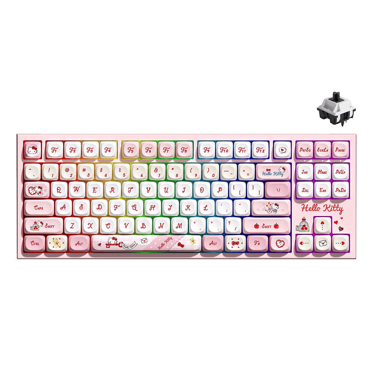 Akko Hello Kitty 5087 V5 Multi-Mode RGB Hot-Swappable Mechanical Keyboard (Akko V3 Piano Pro Switch) (103-K064A-010)