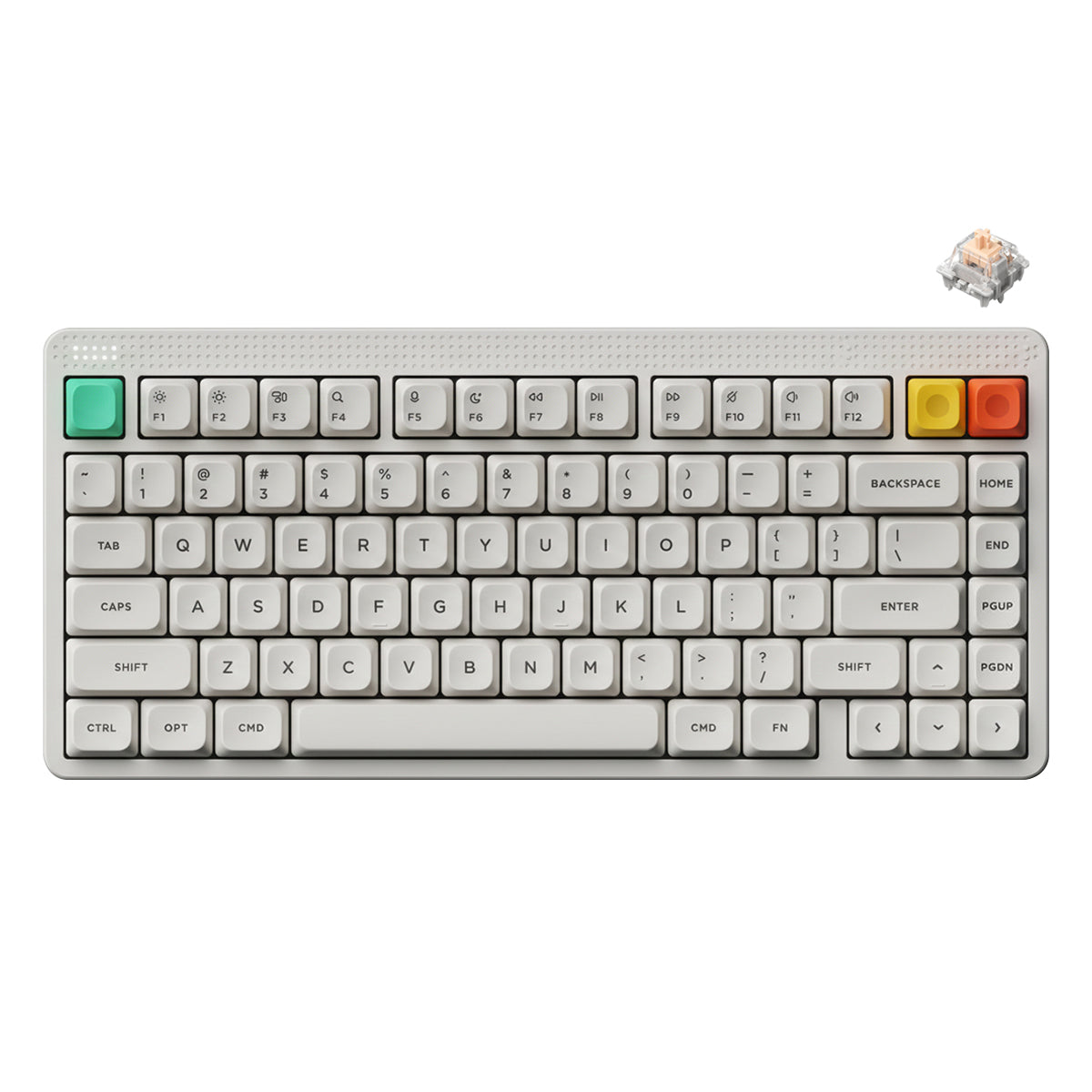 Nuphy Node75 High-Profile Hot-Swappable 82-Key Tri-Mode Wireless Mechanical Keyboard (Lunar White) (Blush Max Switch)