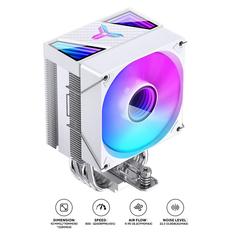 Jonsbo CR-1400 V2 Silent Series 90MM Single-Tower CPU Cooler (White)