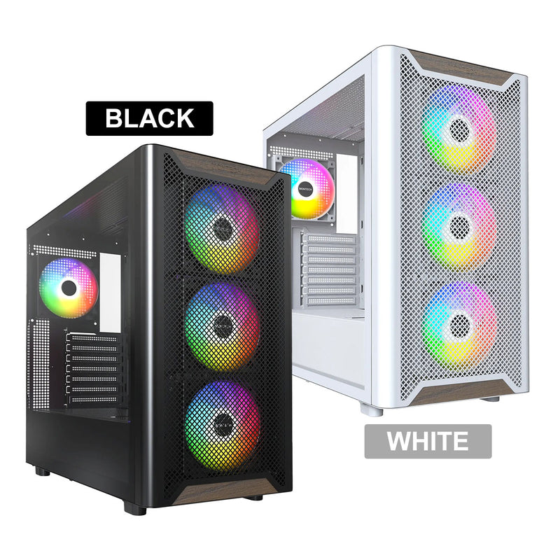 Montech XR Wood Mid-Tower TG Side Panel & Mesh Front with Wood Blends PC Case | DataBlitz