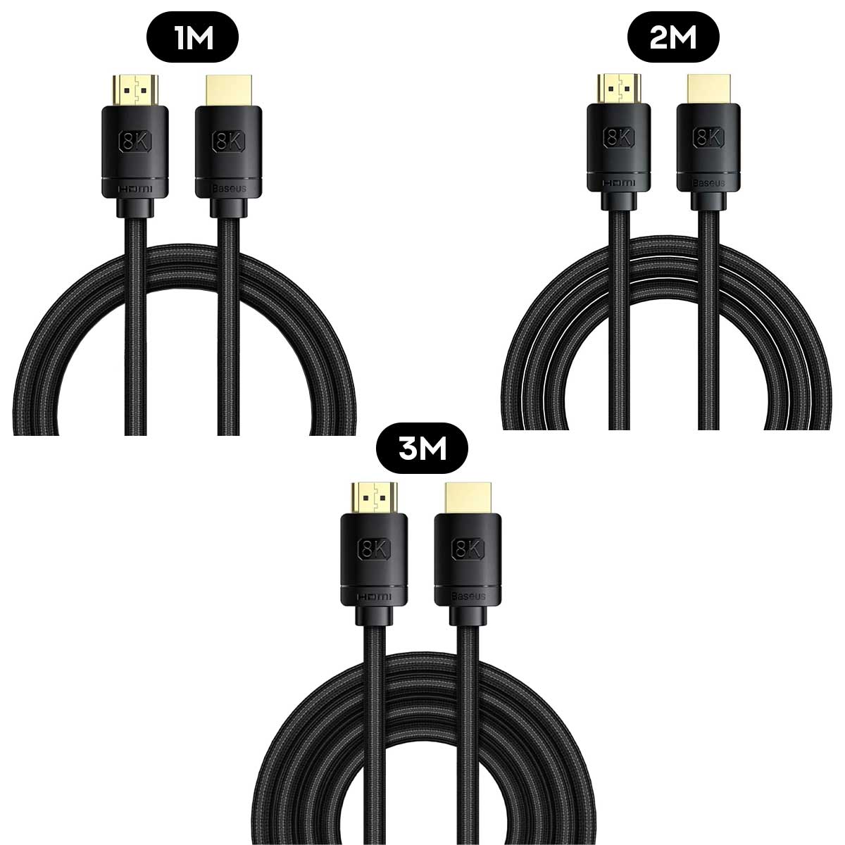 Baseus High Definition Series HDMI 8K To HDMI 8K Adapter Cable (Black)