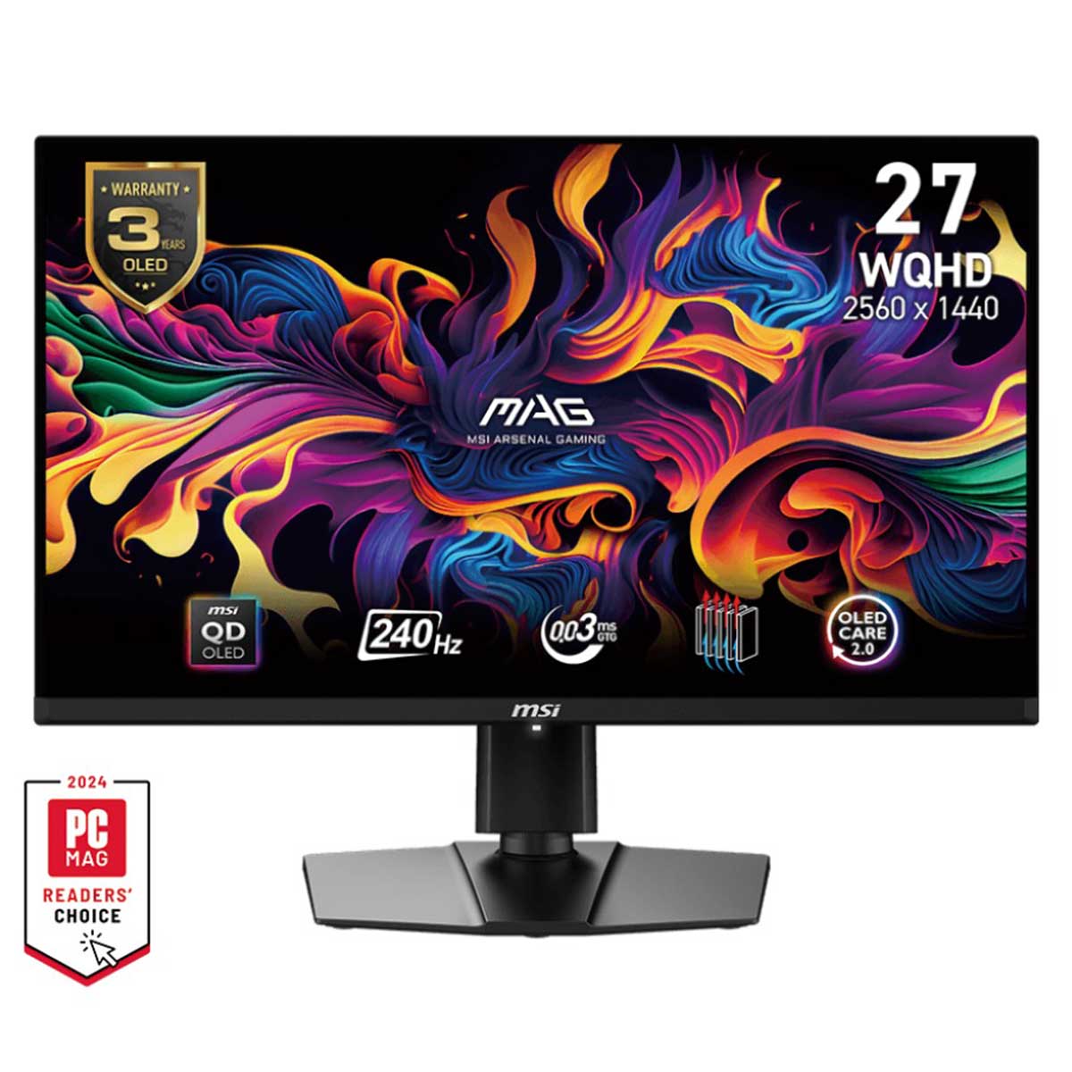 MSI MAG 271QPX QD-OLED E2 26.5" WQHD (2560x1440) 240Hz 0.03ms Flat Gaming Monitor