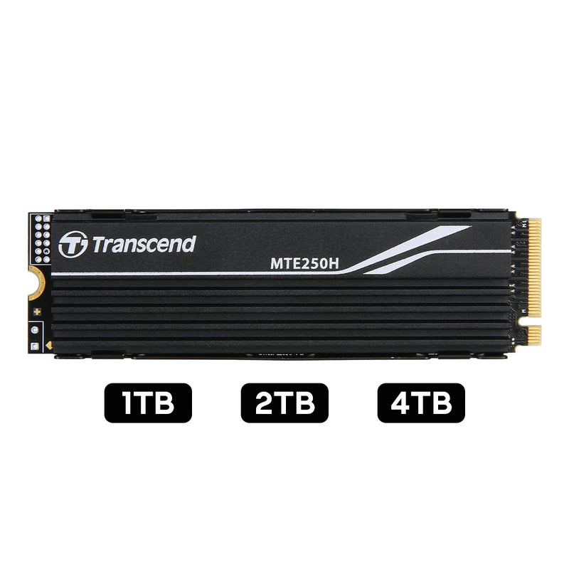Transcend 250H M.2 2280 NVMe PCIe Gen4 x4 Internal Gaming SSD with Metal Heatsink - Compatible with PS5 (1TB, 2TB, 4TB) (TS1TMTE250H, TS2TMTE250H, TS4TMTE250H)