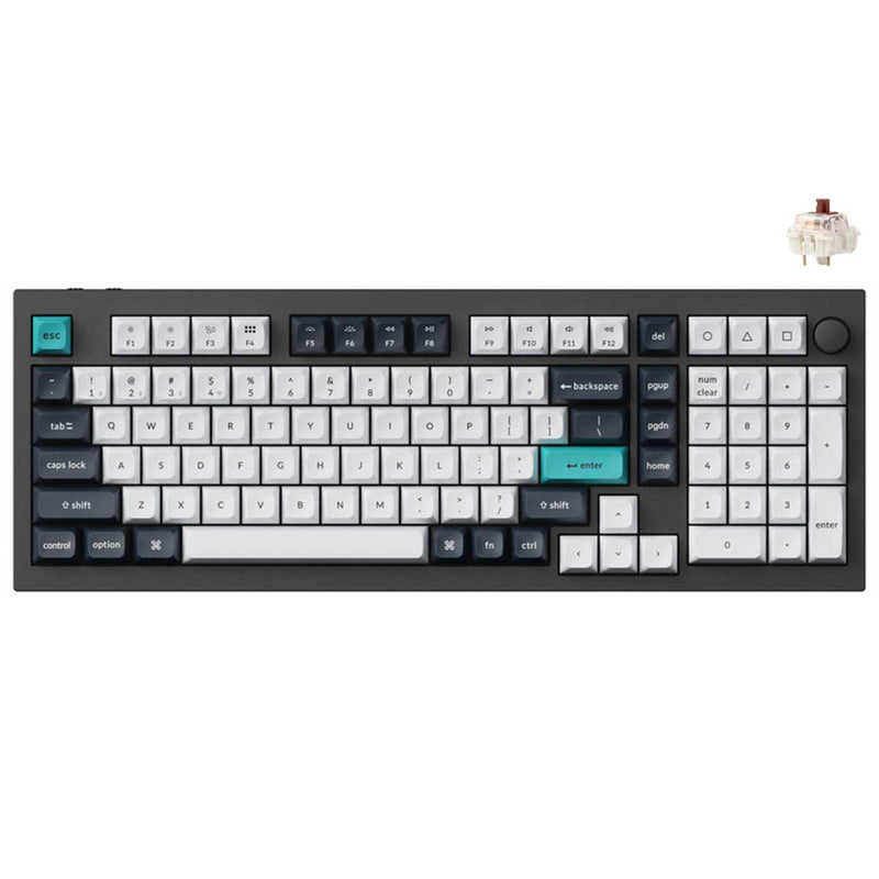 Keychron Q5 Max QMK/VIA Fully Assembled with Knob Hot-Swappable RGB Backlight 96% Wireless Mechanical Keyboard - Carbon Black (Gateron Jupiter Brown Switch, Gateron Jupiter Red Switch, Gateron Jupiter Banana Switch) (Q5M-M3, Q5M-M1, Q5M-M4)