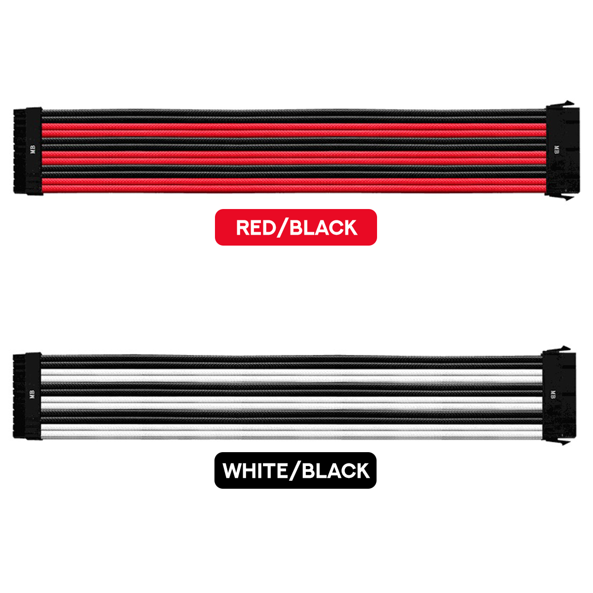 Cooler Master Colored Extension Cable Kit (Red/Black, White/Black)